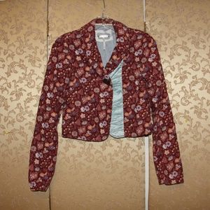 Free People Floral Corduroy Cropped Jacket 4